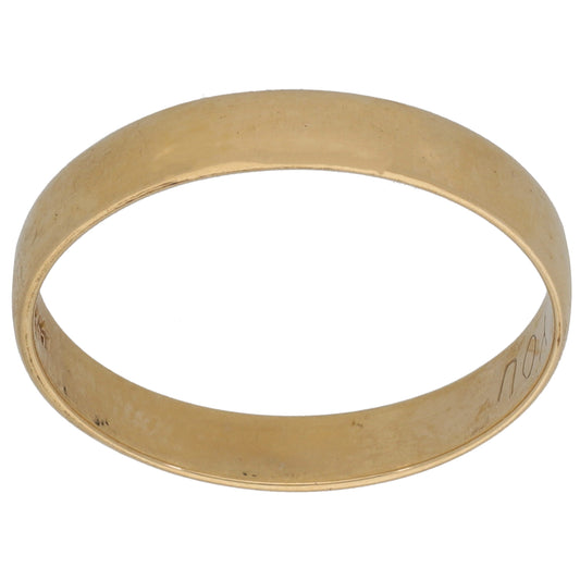 9ct Gold Plain Wedding Ring Size X