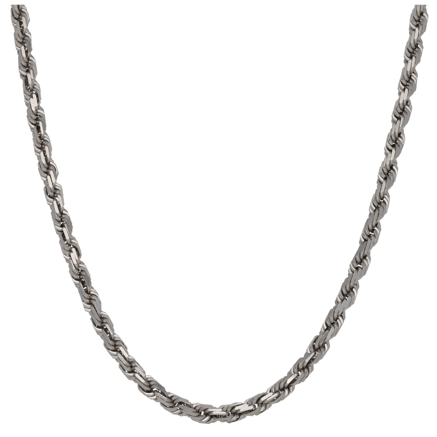9ct White Gold Rope Chain 24"