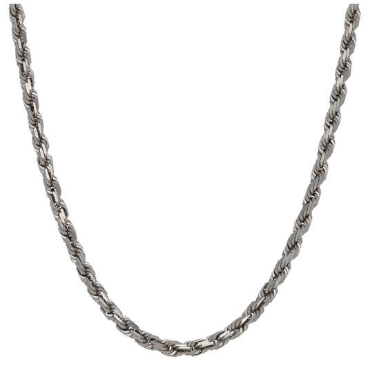 9ct White Gold Rope Chain 24"