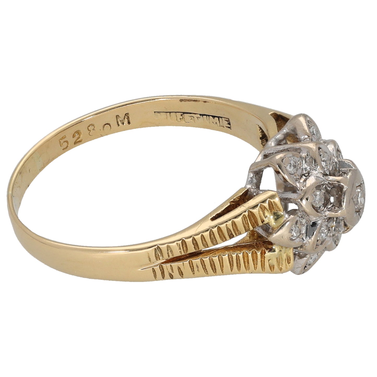 18ct Gold 0.14ct Diamond Cluster Ring Size P