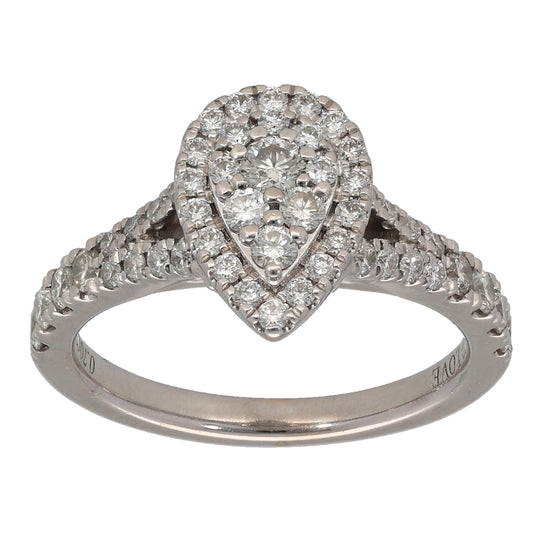 18ct White Gold 0.70ct Vera Wang Cluster Ring Size L