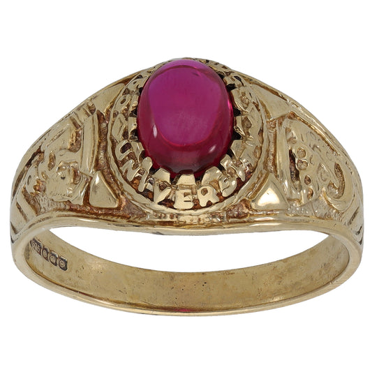 9ct Gold Imitation Gem Signet Ring Size V