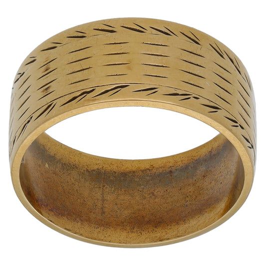 9ct Gold Patterned Wedding Ring Size M
