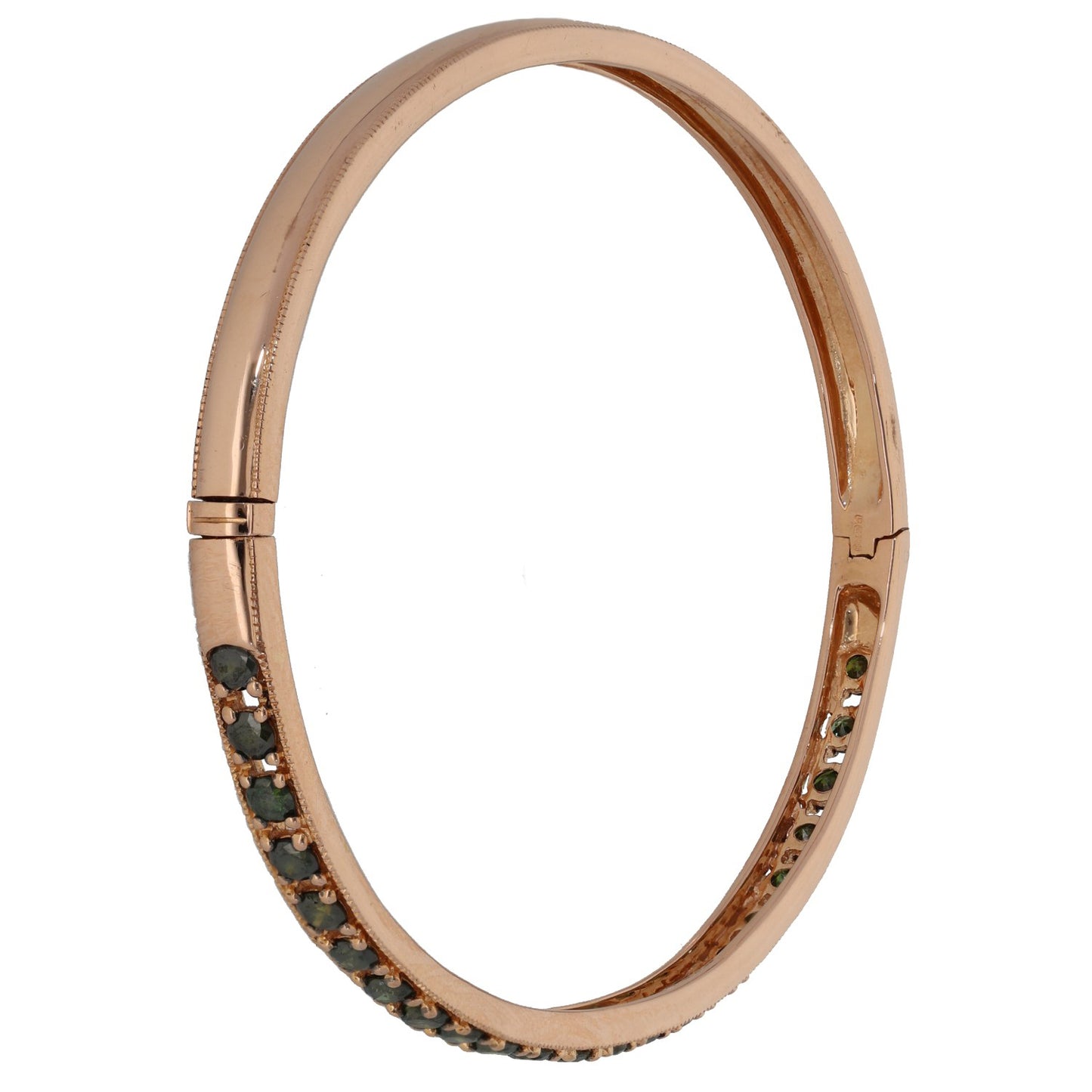 18ct Rose Gold 1.38ct Diamond Hinged/Clasp Bangle