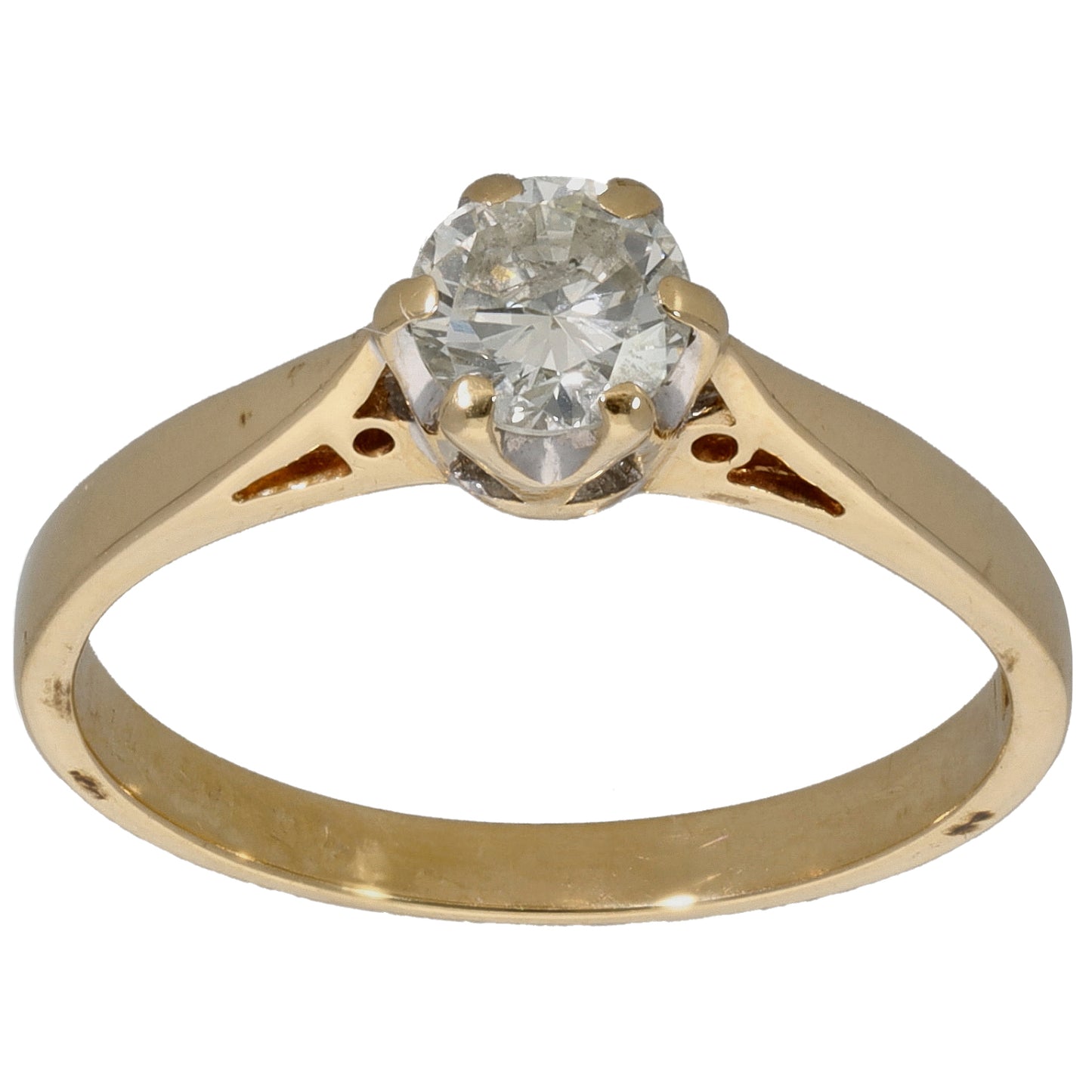 18ct Gold 0.50ct Diamond Solitaire Ring Size M