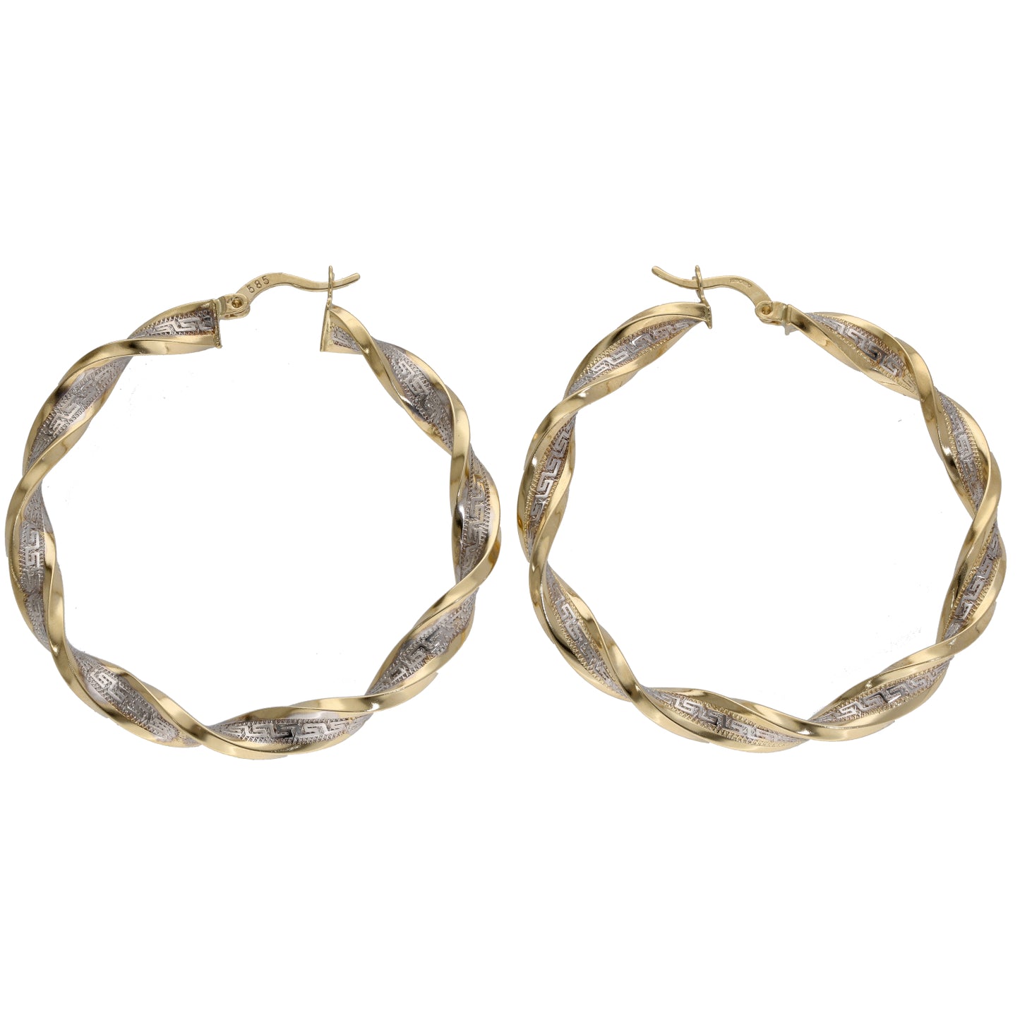 14ct Bicolour Gold Hoop Earrings