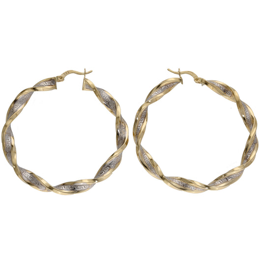 14ct Bicolour Gold Hoop Earrings