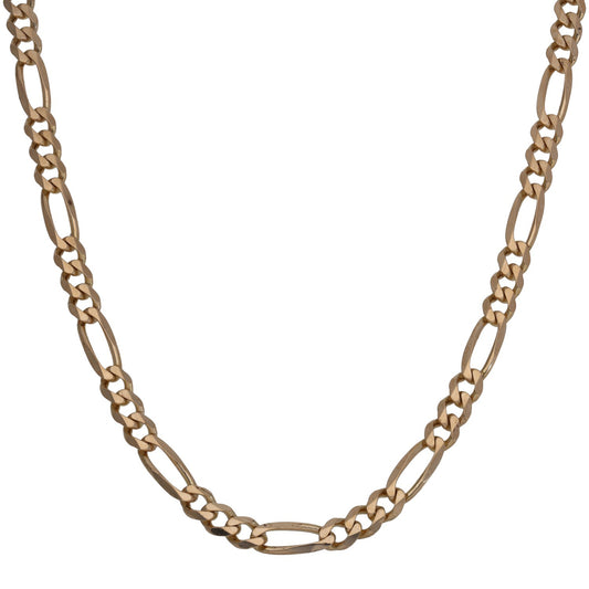 9ct gold Figaro chain necklace with interlocking oval links