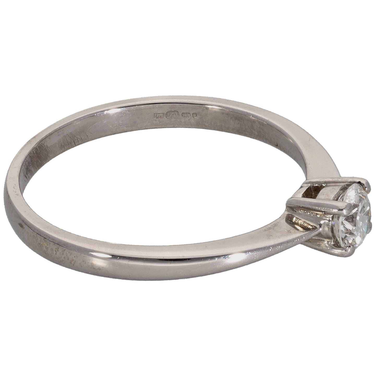 18ct White Gold 0.25ct Diamond Solitaire Ring Size N