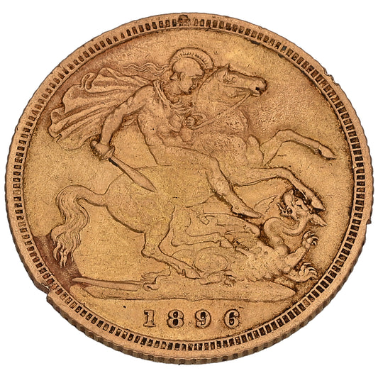 22ct Gold Queen Victoria Half Sovereign Coin 1896