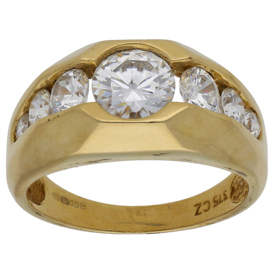 9ct Gold Cubic Zirconia Alternative Ring Size R