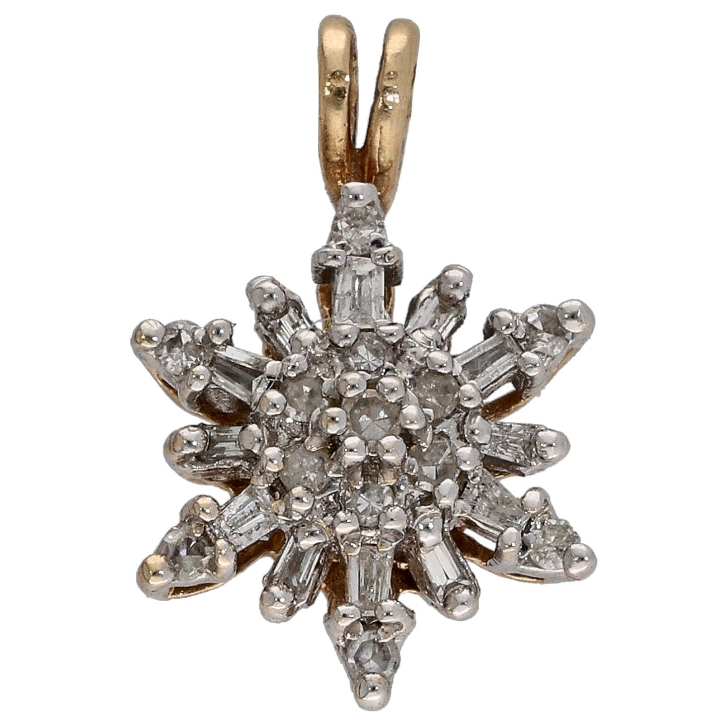9ct Gold 0.25ct Diamond Cluster Pendant