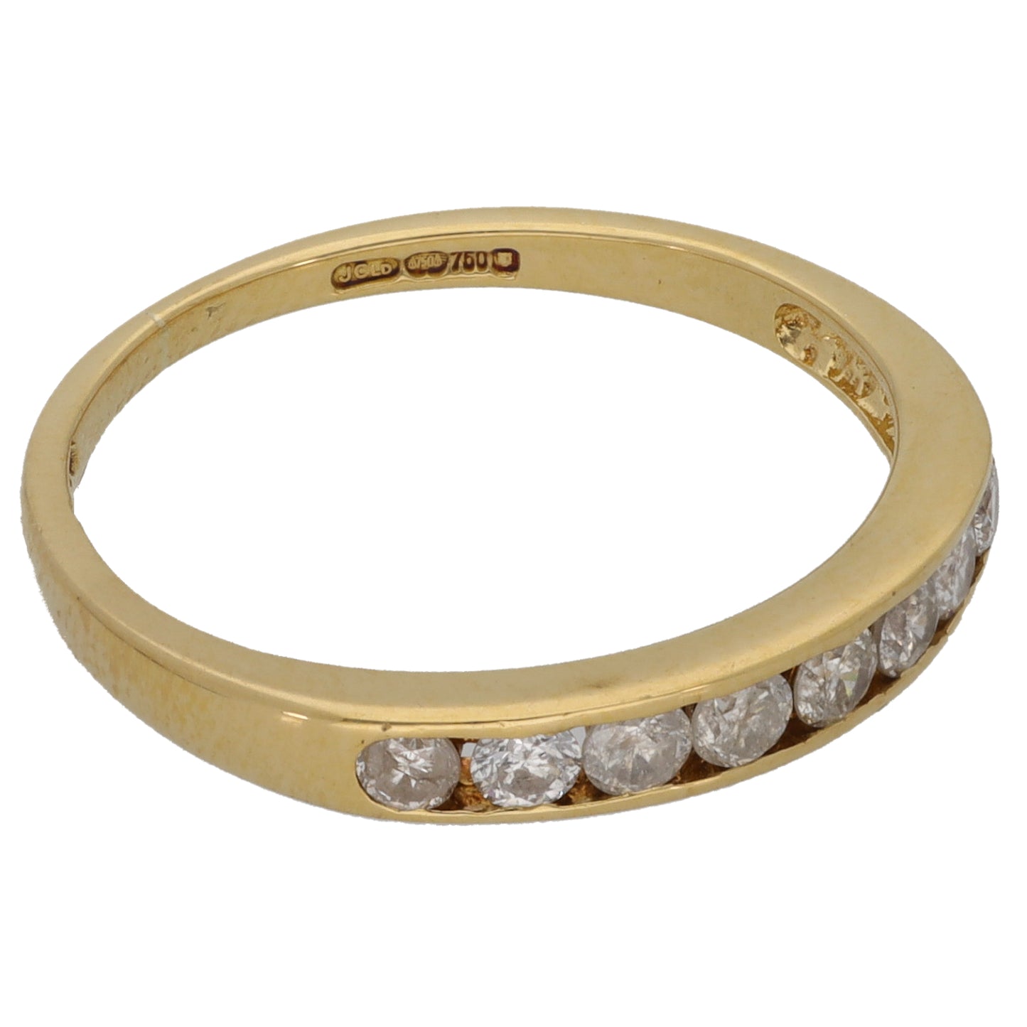 18ct Gold 0.33ct Diamond Half Eternity Ring Size L
