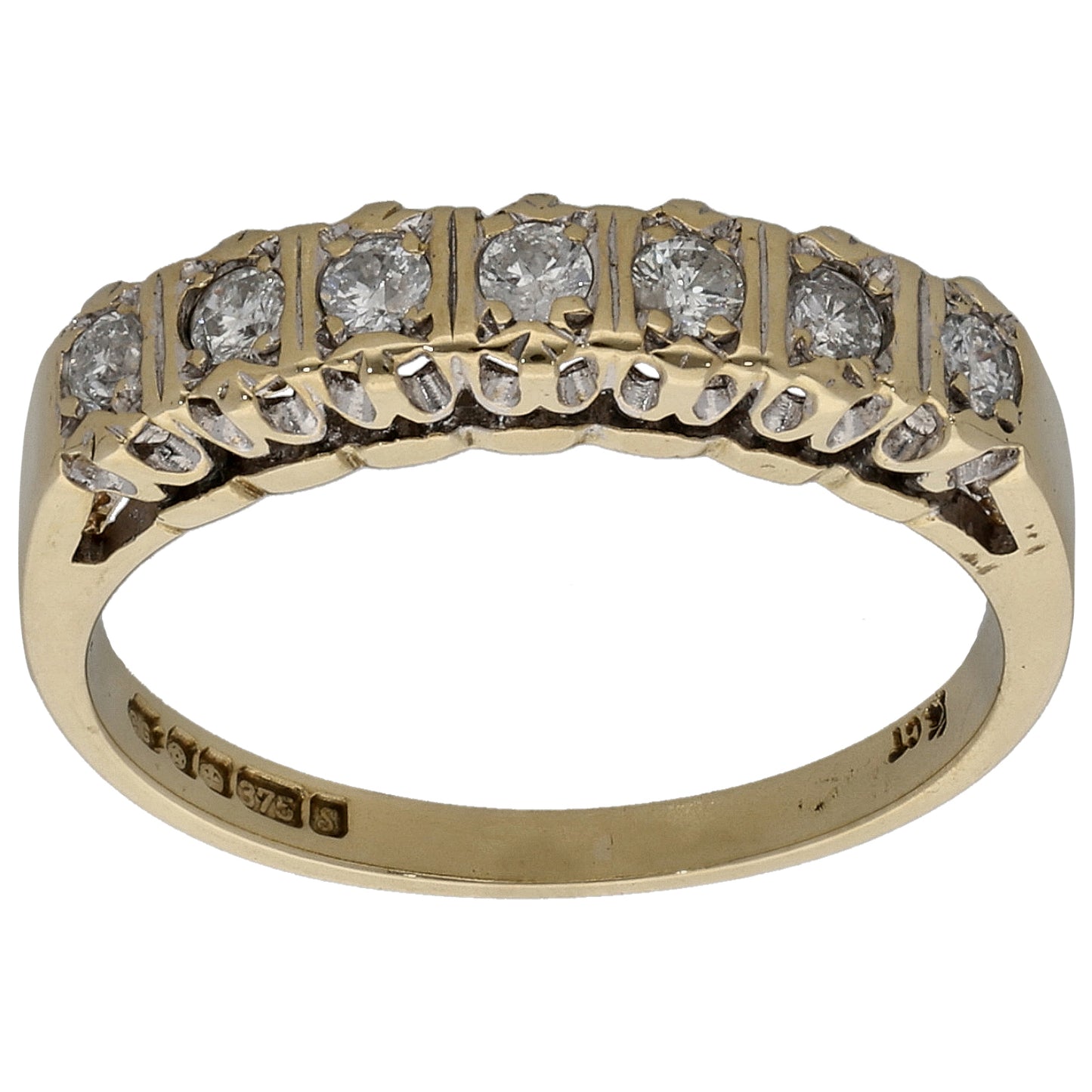 9ct Gold 0.21ct Diamond Half Eternity Ring Size M