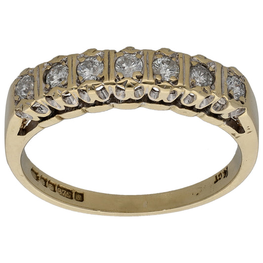 9ct Gold 0.21ct Diamond Half Eternity Ring Size M