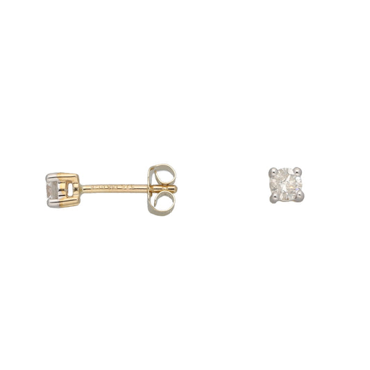New 9ct Gold 0.25ct Diamond Solitaire Earrings