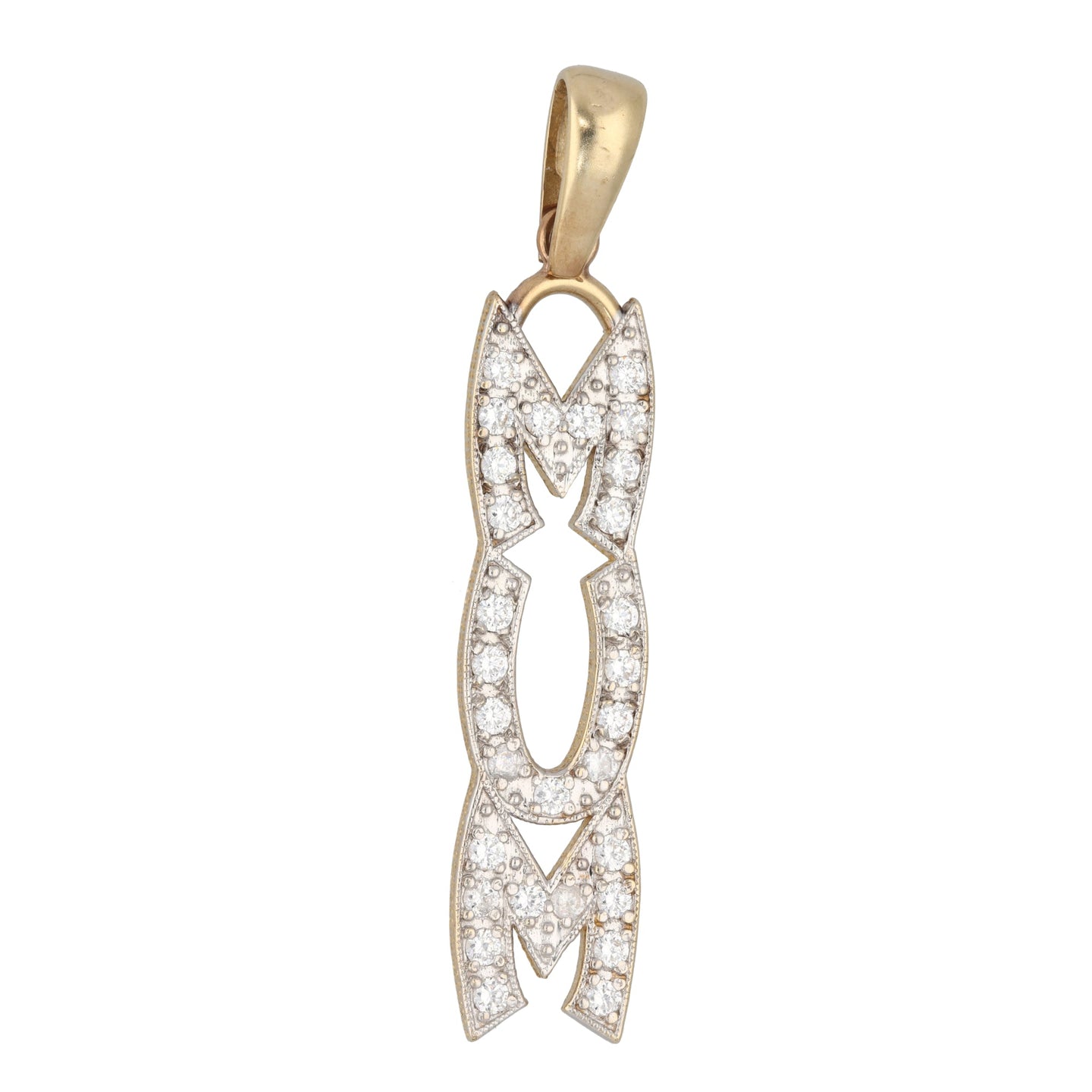 9ct Gold Cubic Zirconia Mum Pendant