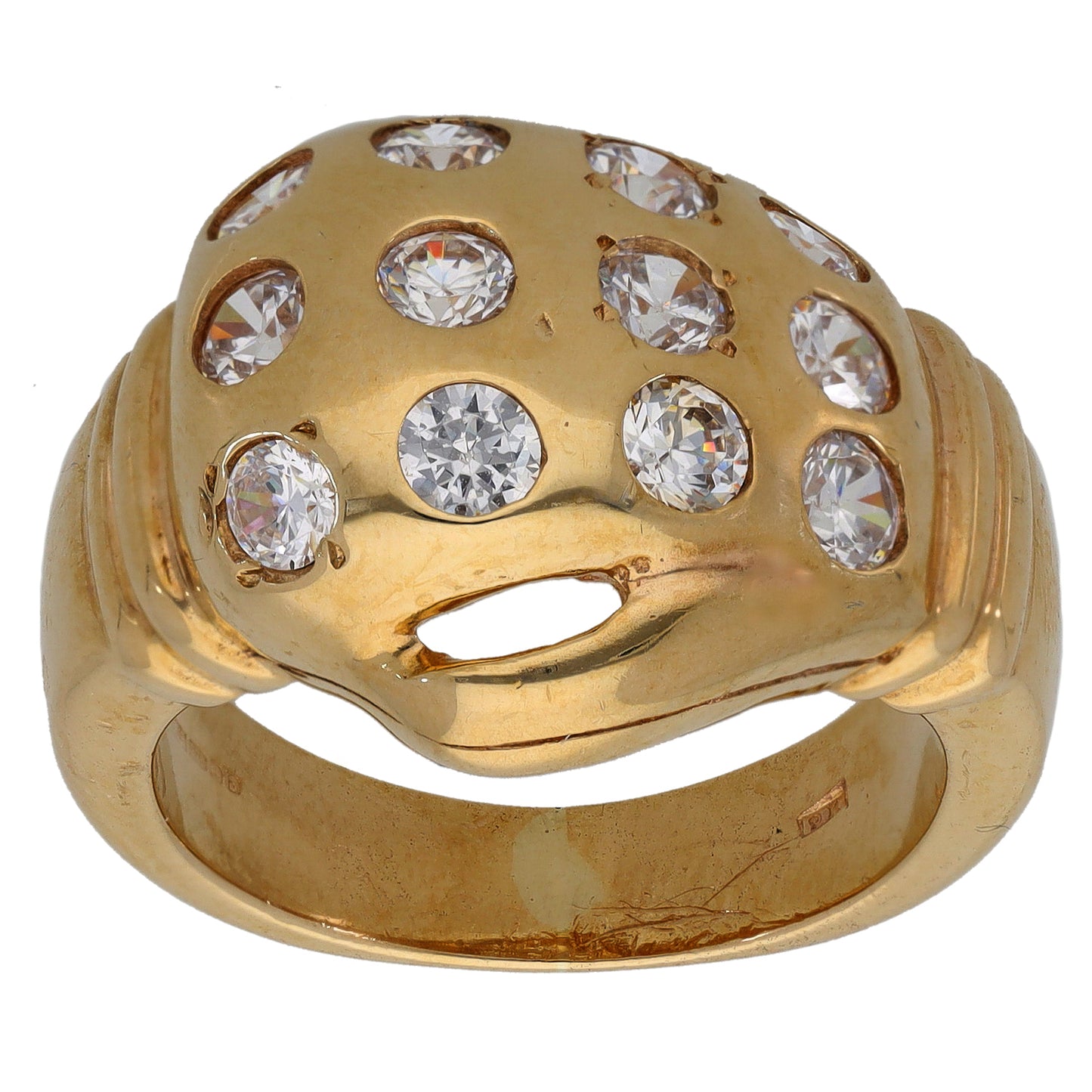 9ct Gold Cubic Zirconia Boxing Glove Ring Size T