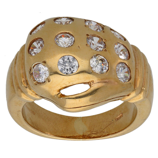 9ct Gold Cubic Zirconia Boxing Glove Ring Size T