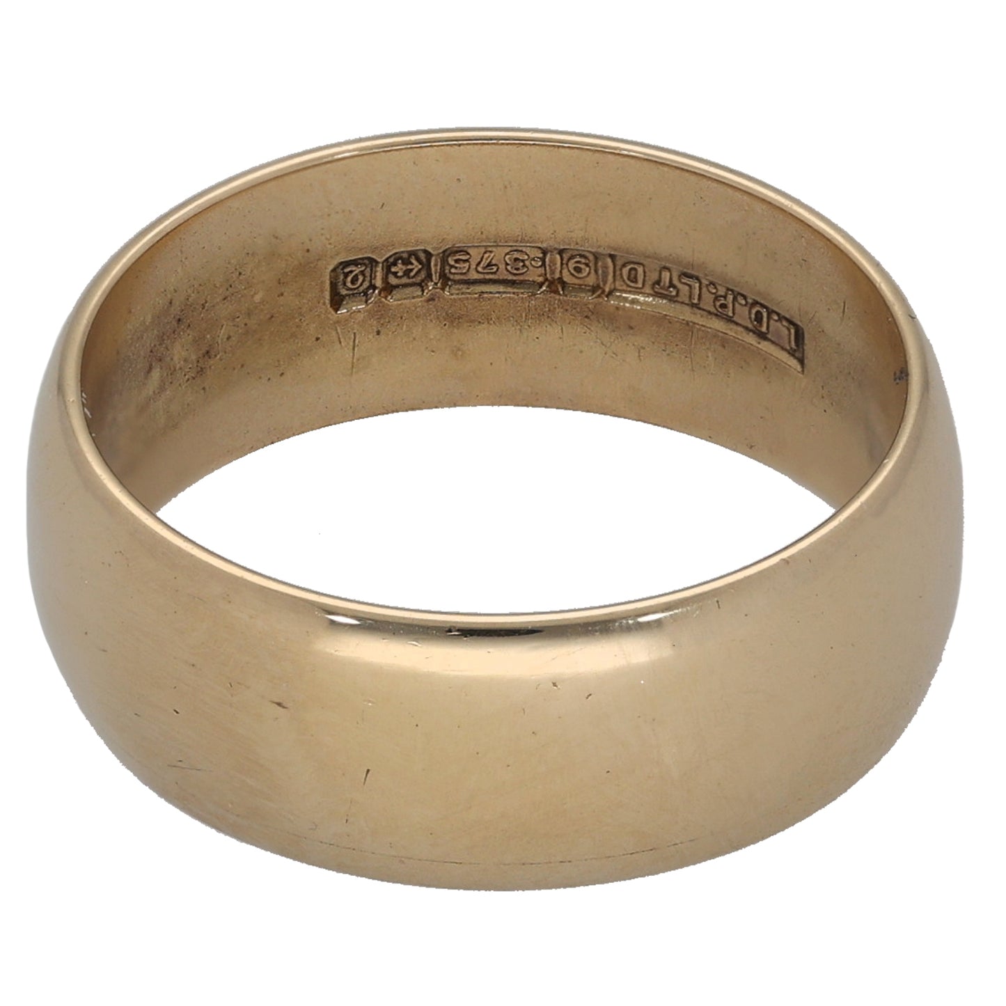 9ct Gold Plain Wedding Ring Size L