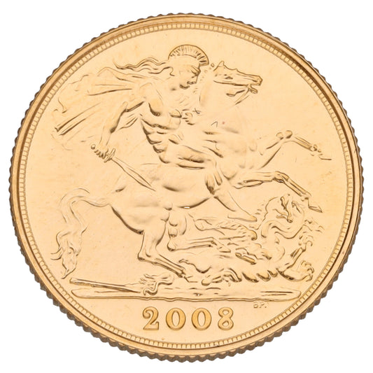 22ct Gold Queen Elizabeth II Full Sovereign Coin 2008