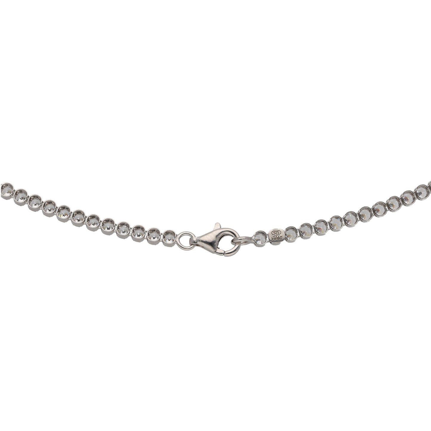 New Sterling Silver Cubic Zirconia Tennis Necklace 18"