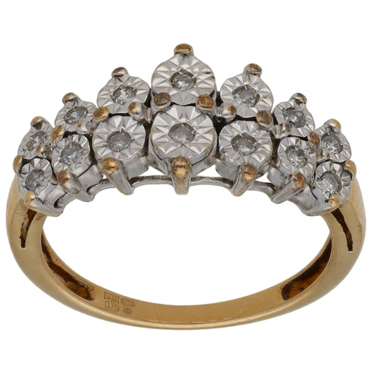 9ct Gold 0.10ct Diamond Half Eternity Ring Size K