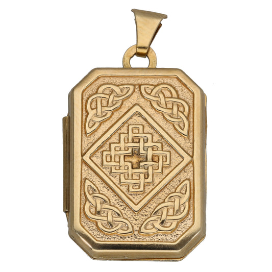 9ct Gold Patterned Locket Pendant