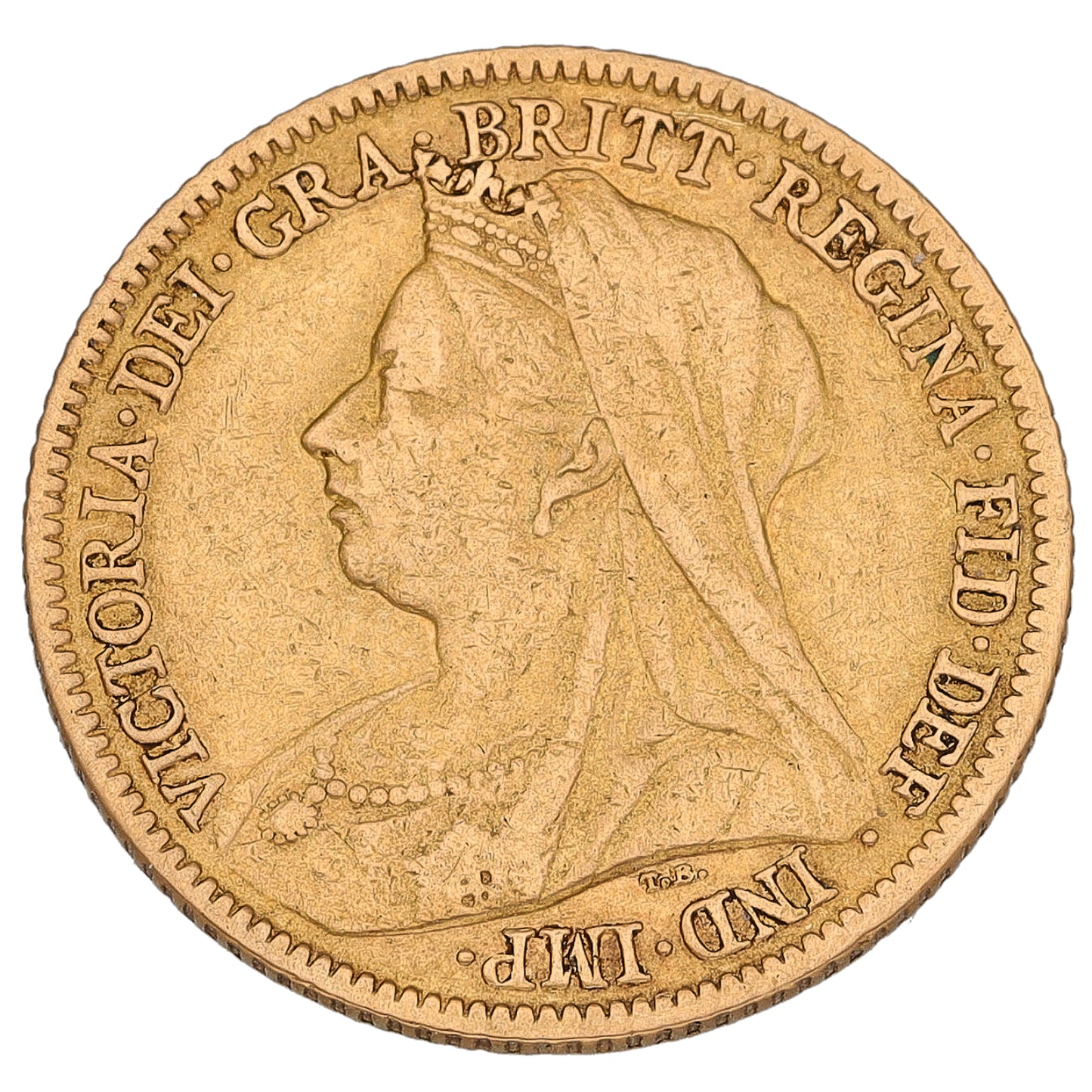 22ct Gold Queen Victoria Half Sovereign Coin 1900