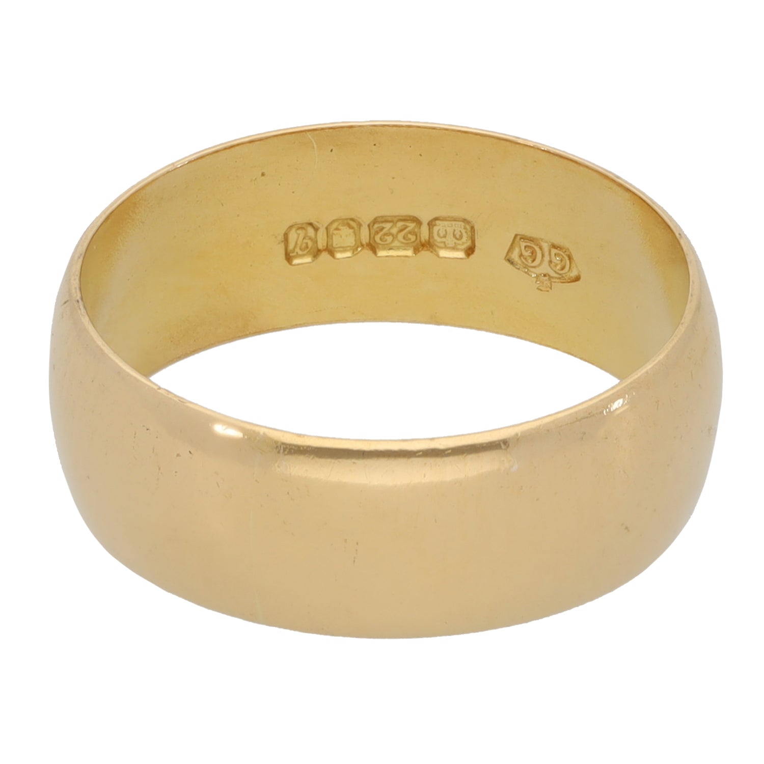 22ct Gold Plain Wedding Ring Size K H&T