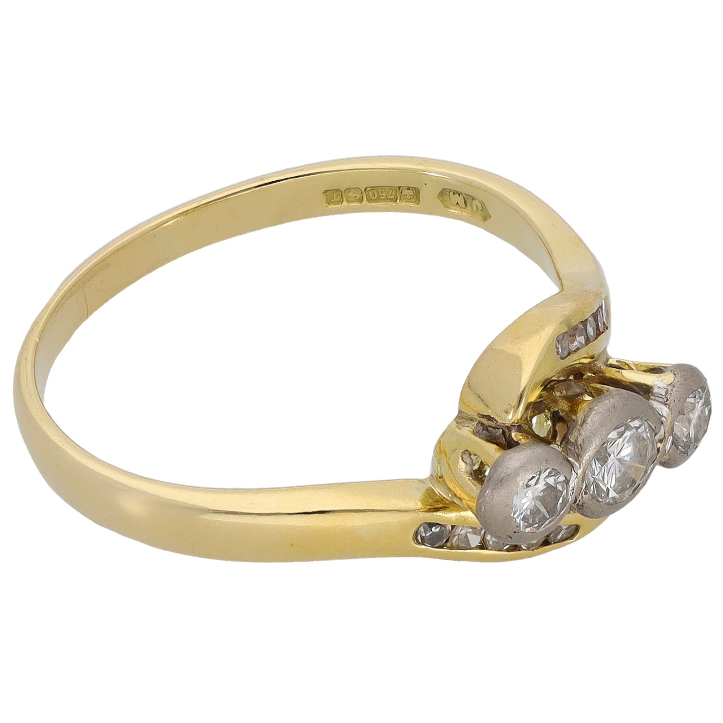 18ct Gold 0.23ct Diamond & & Dress/Cocktail Ring Size N