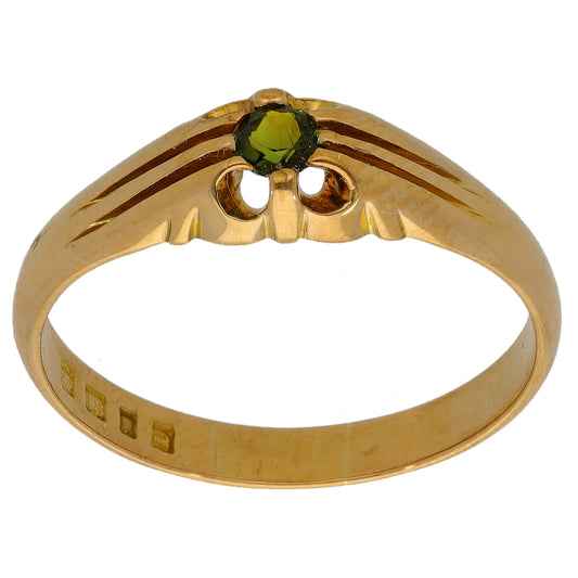18ct Gold Tourmaline Single Stone Ring Size V