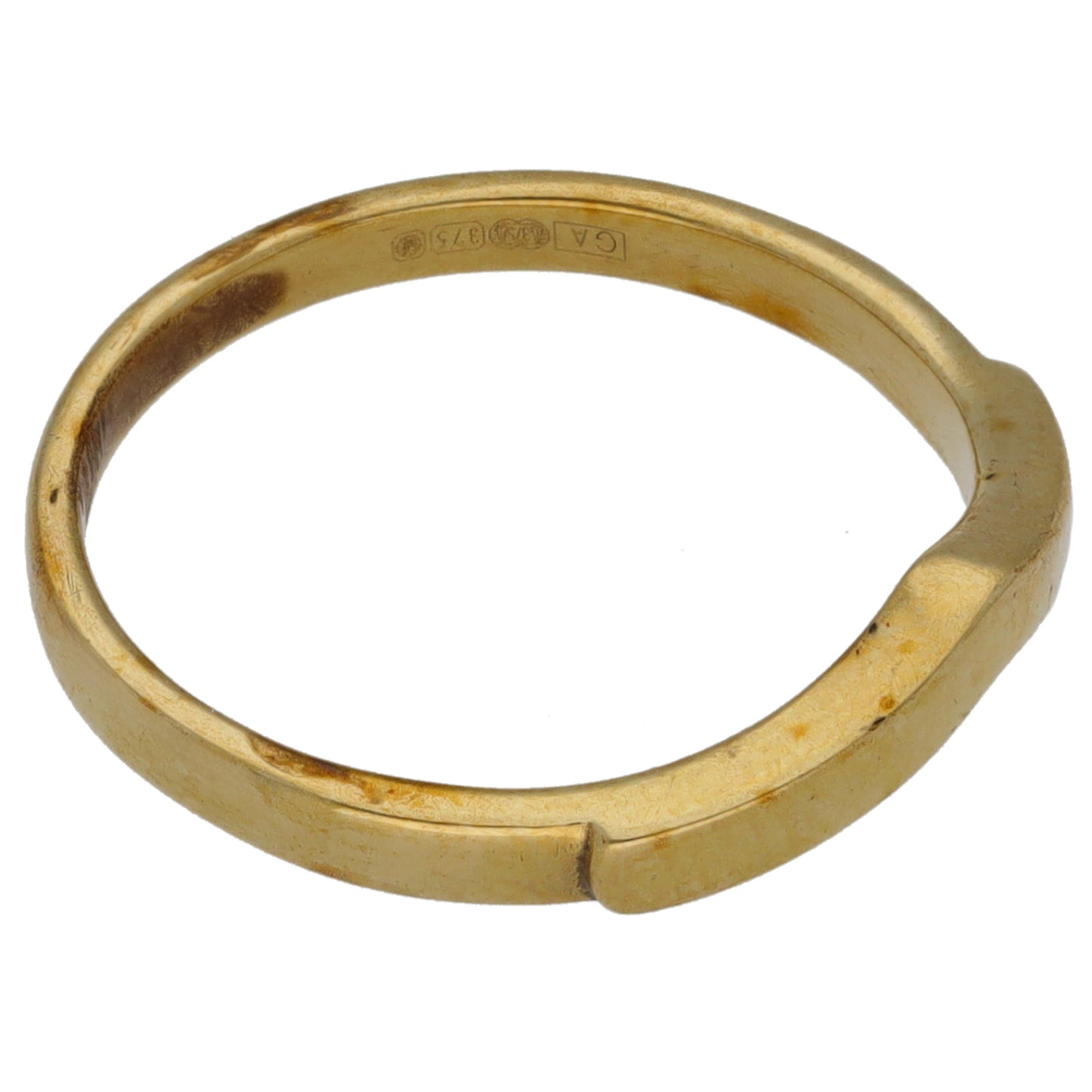 9ct Gold Wishbone Ring Size M