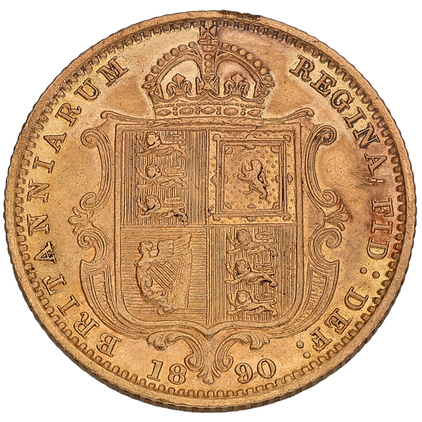 22ct Gold Queen Victoria Half Sovereign Coin 1890