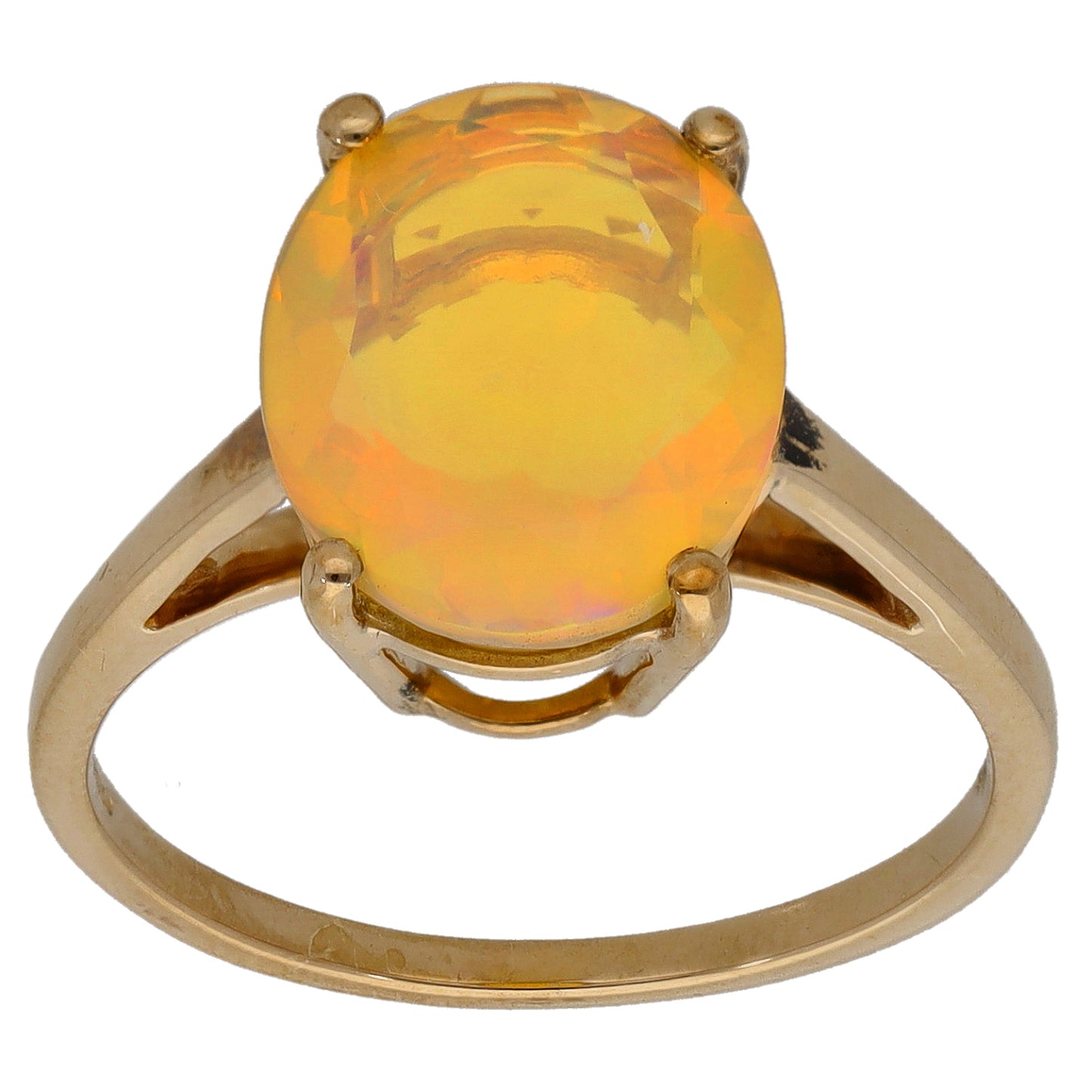 9ct Gold Opal Single Stone Ring Size N