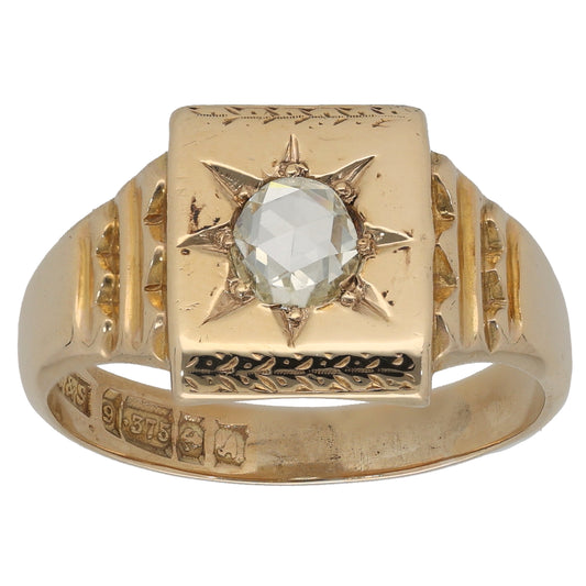 9ct Gold 0.25ct Diamond Solitaire Ring Size U