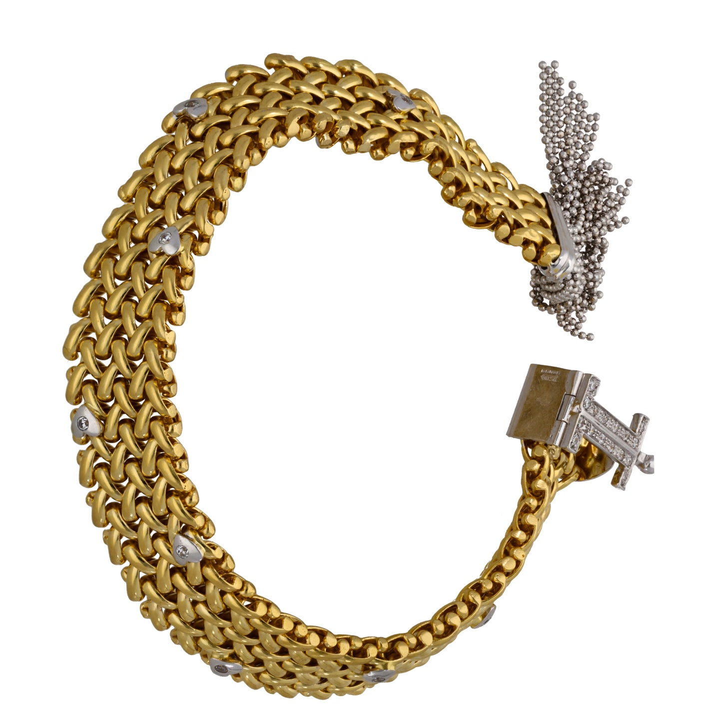 18ct Bicolour Gold Cubic Zirconia Fancy Bracelet