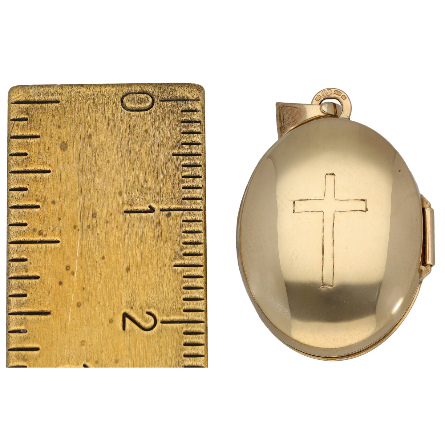 9ct Gold Patterned Locket Pendant