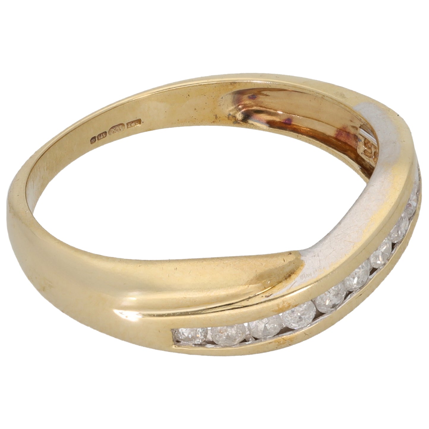 9ct Gold 0.25ct Diamond Half Eternity Ring Size O