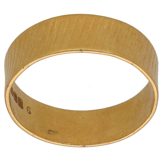 22ct Gold Patterned Wedding Ring Size Q