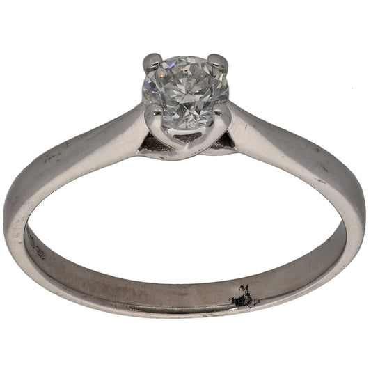 18ct White Gold 0.30ct Diamond Solitaire Ring Size L