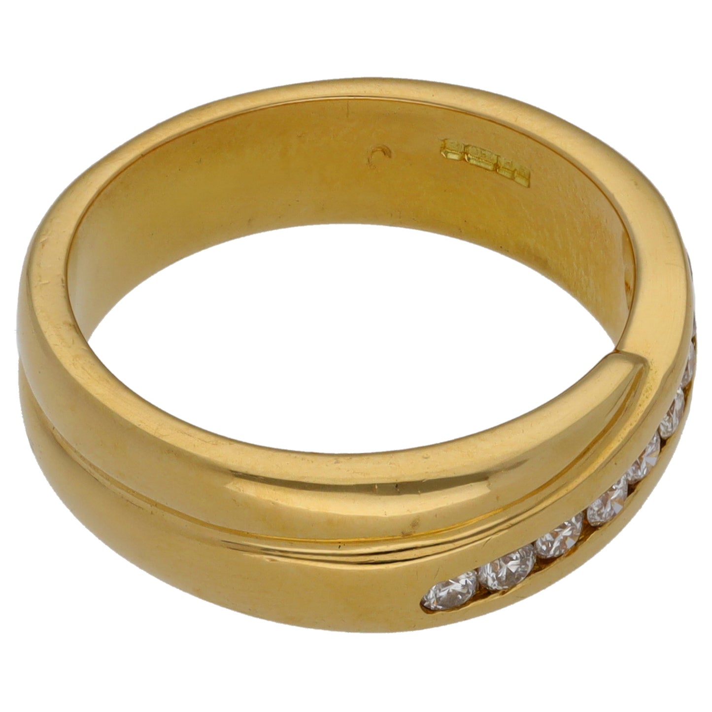 18ct Gold 0.45ct Diamond Half Eternity Ring Size Q
