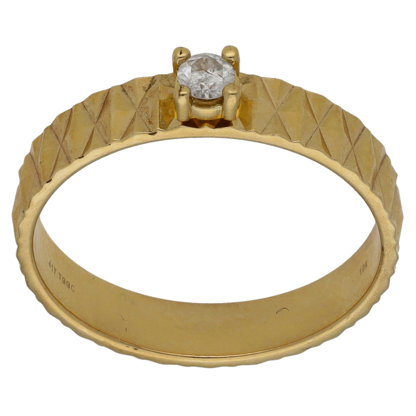 9ct Gold 0.10ct Diamond Solitaire Ring Size P