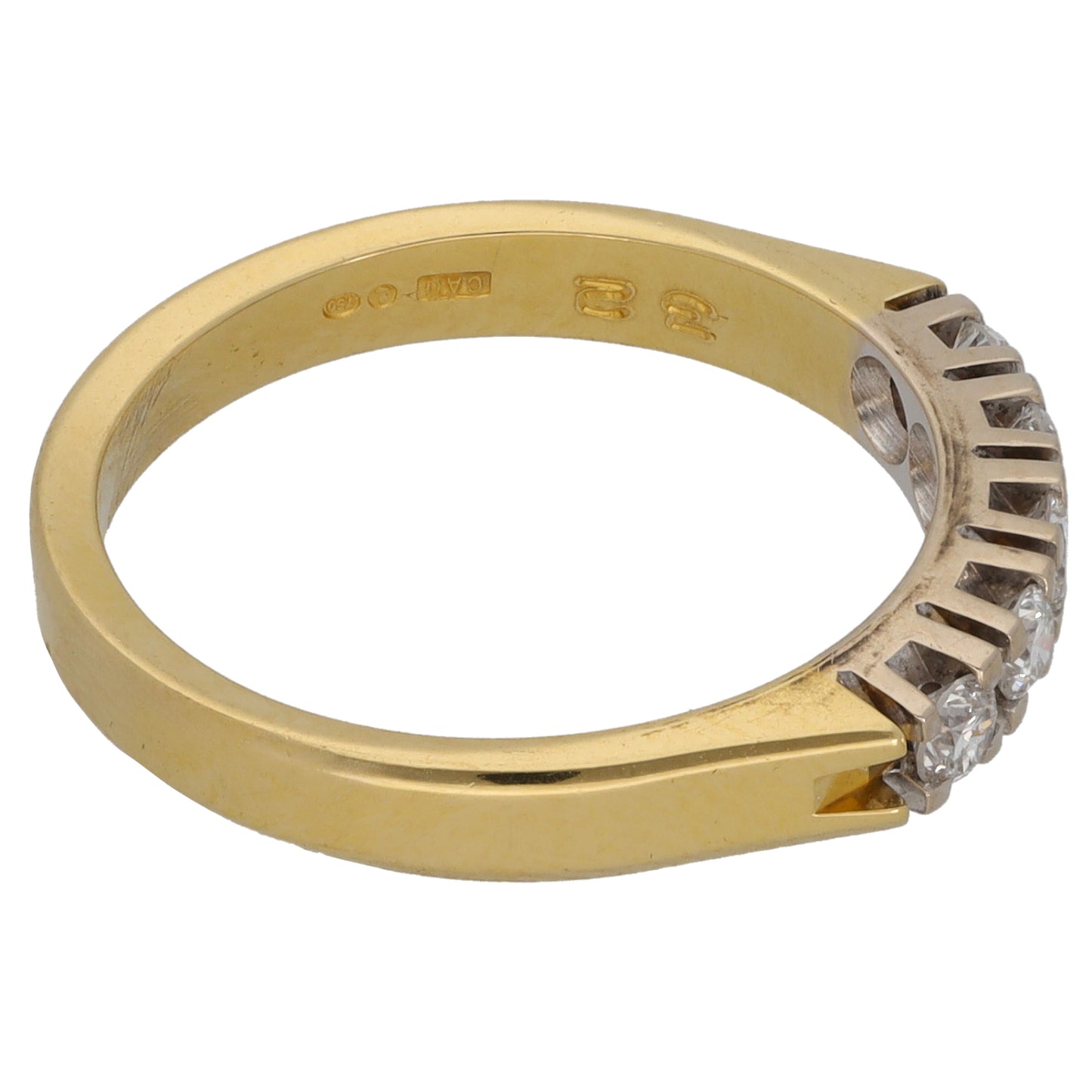 18ct Gold 0.32ct Diamond Half Eternity Ring Size N