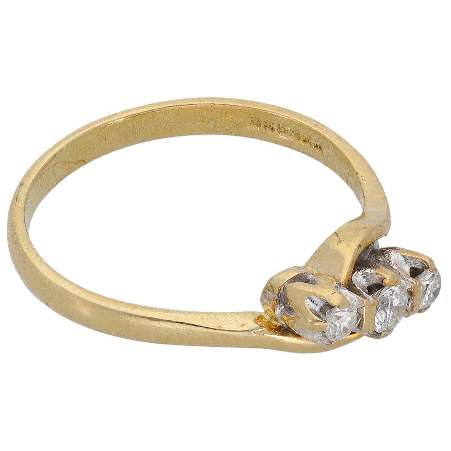 9ct Gold 0.15ct Diamond Trilogy Ring Size L