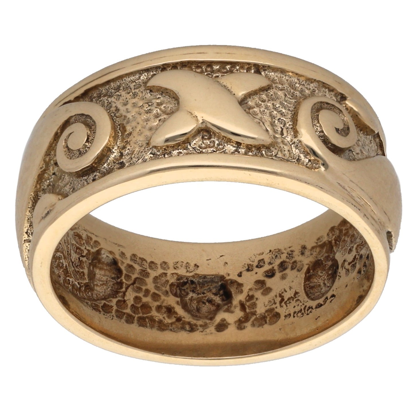 9ct Gold Patterned Wedding Ring Size O