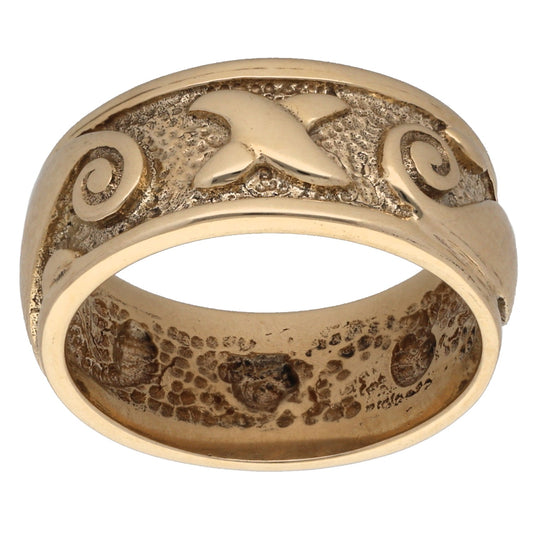 9ct Gold Patterned Wedding Ring Size O