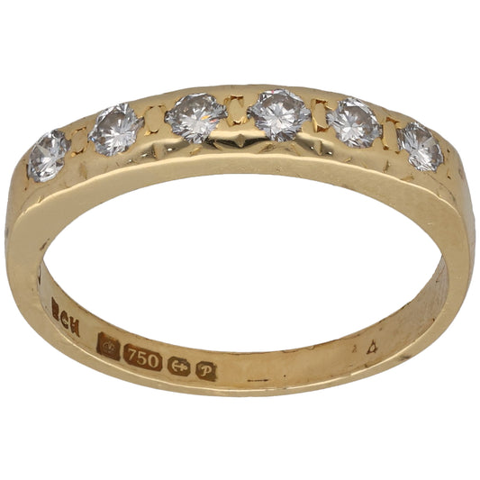 18ct Gold 0.30ct Diamond Half Eternity Ring Size K