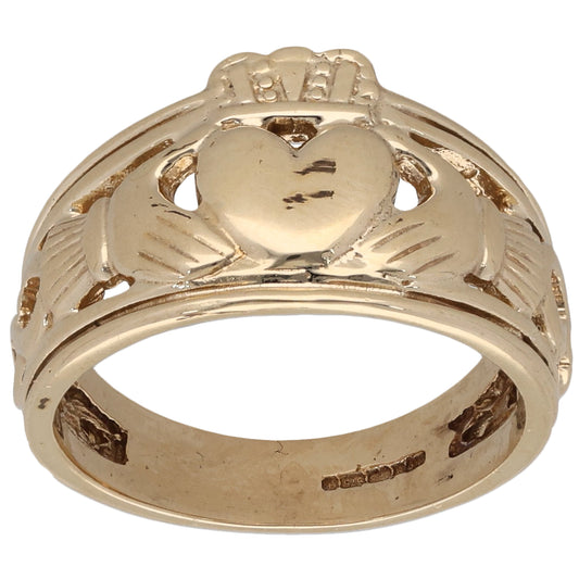 9ct Gold Claddagh Ring Size T