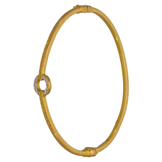 22ct Bi-Colour Gold Hinged/Clasp Bangle